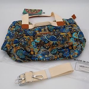 Floral Canvas Shoulder Tote Bag Purse